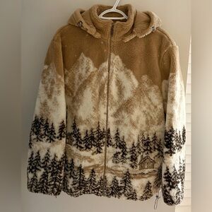 Vintage Hooded Fleece Jacket XL